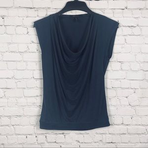 BCBG MAXAZRIA Kadie Cap-Sleeve Cowl-Neck Top